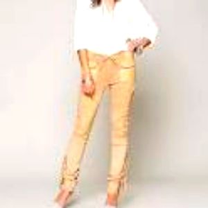 One Teaspoon Devil Heart Leather Pants